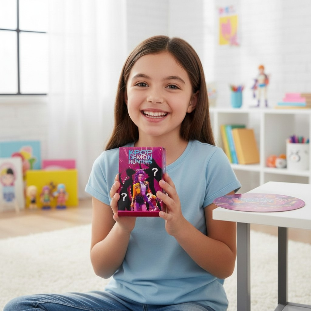 Cutie blind box K-POP Demon Hunters conținând figurină surpriză, card de colecție și accesoriu. [2]