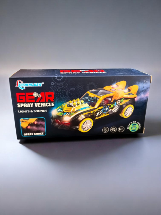 Masina Muscle Car Gear 595 transparenta cu angrenaje mobile si lumini LED. [3]