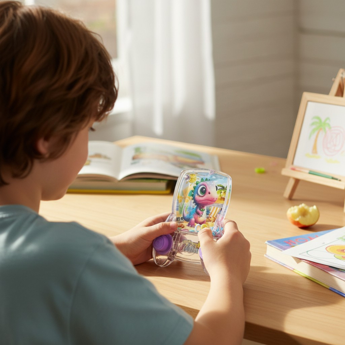 Jucărie cu apă și cerculețe model dinozaur mov tip consolă retro [2]