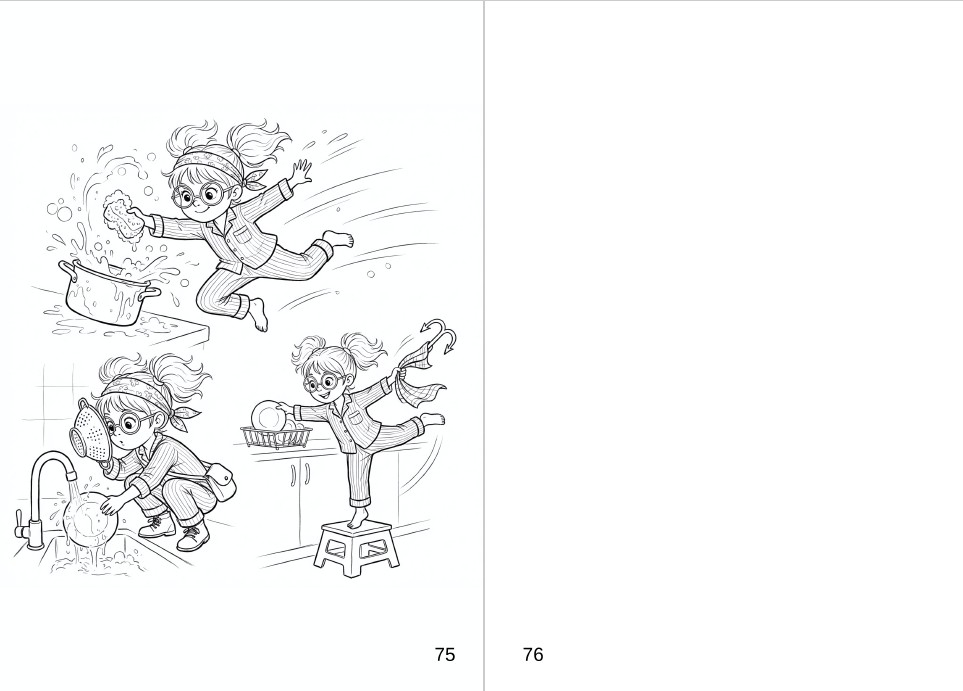 Coperta cartii Lilly si Marea Odisee in Marea de Clabuci de Alexandra Gheorghes aratand o fetita pe un teanc de farfurii [4]