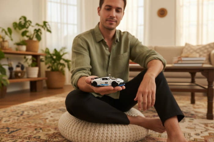 Mașină metalică de colecție albă scară 1:32 cu sunete și lumini LED. [5]