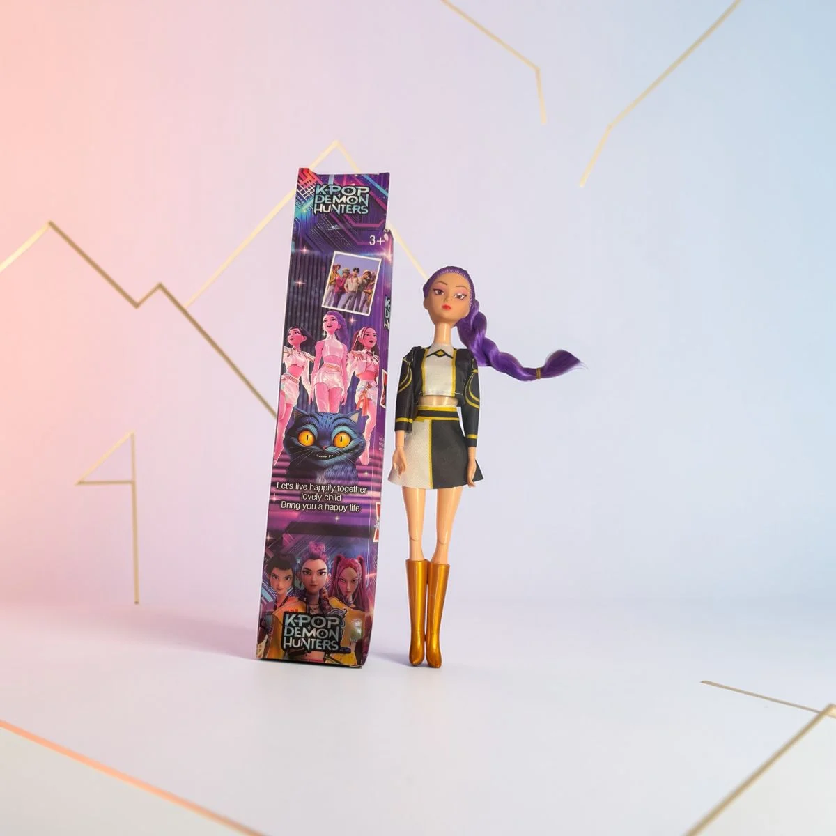 Papusa K-Pop Demon Hunters de 30 cm cu par colorat si tinuta moderna. [3]