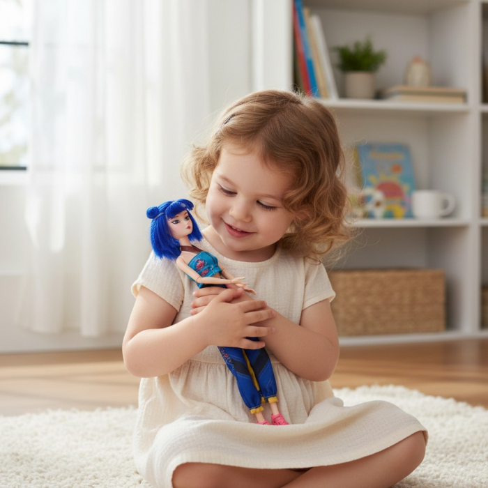 Papusa K-Pop Demon Hunters de 30 cm cu par colorat si tinuta moderna. [2]