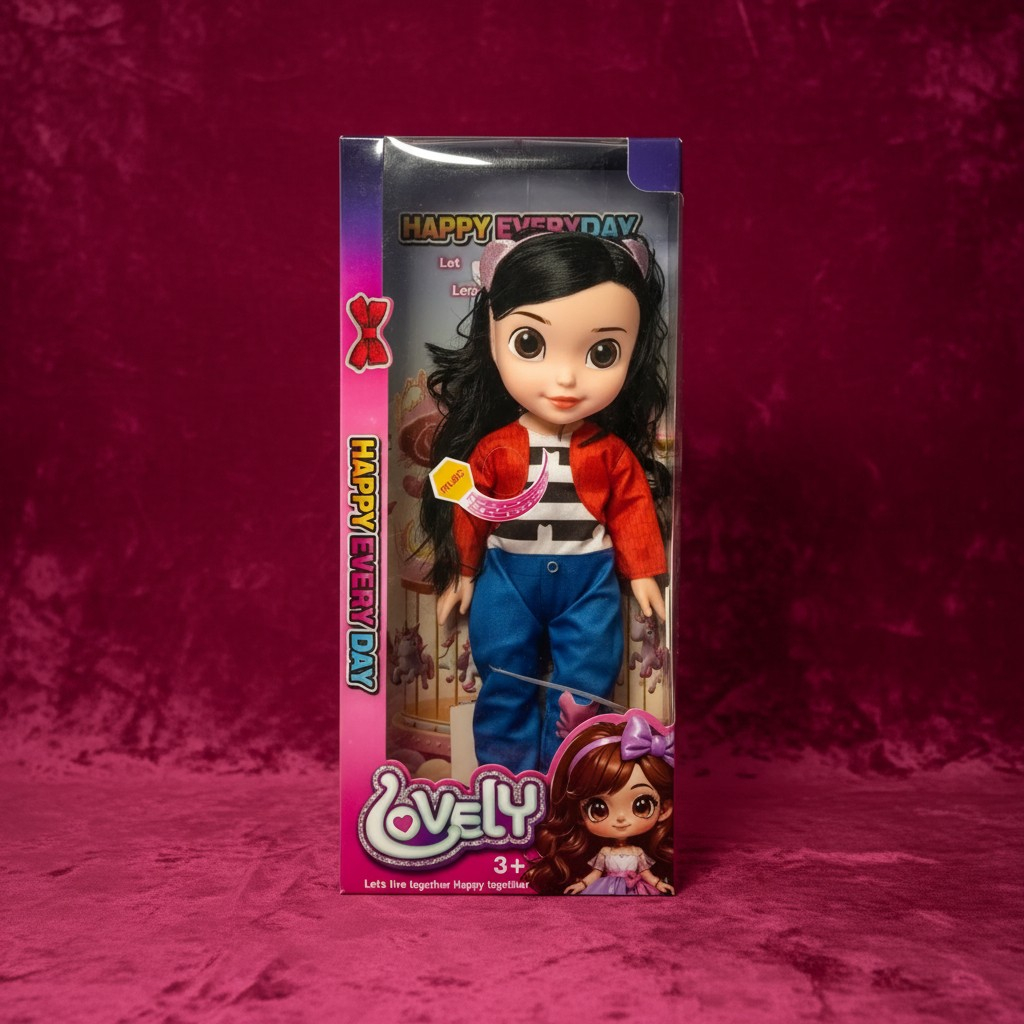 Păpușă Lovely de 35 cm cu păr negru, jachetă roșie și bentiță cu urechi de pisică inspirată de Gabby's Dollhouse. [3]