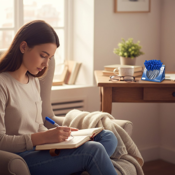 Pix cu gel Pensan retractabil, disponibil în culorile albastru, negru și roșu, design ergonomic de 15 cm. [2]