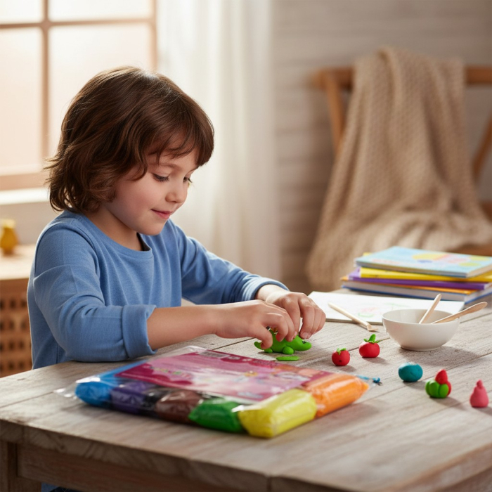 Set 12 culori plastilină inteligentă Super Light Clay pentru modelaj copii [2]