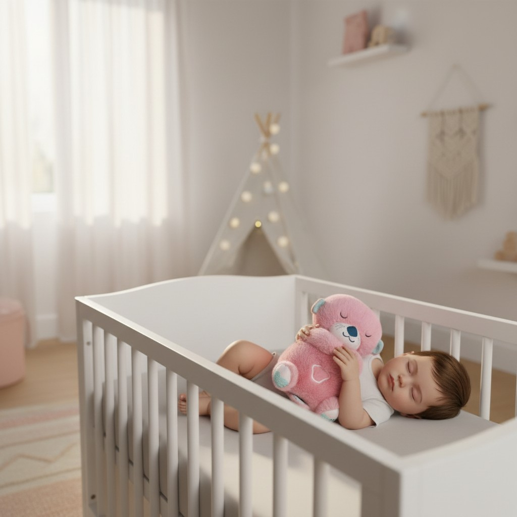 Jucărie din pluș Vidra Somnoroasă de 30 cm cu funcție de respirație, muzică și lumini ambientale. [2]