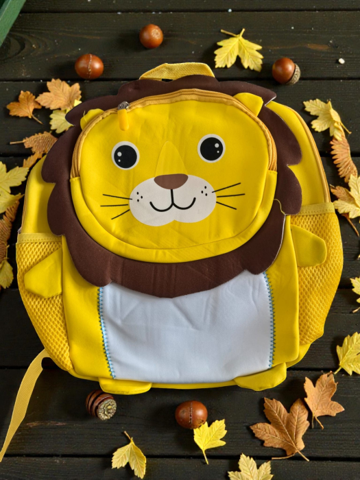 Rucsac pentru copii cu design 3D de leu/unicorn/dinozaur în culori vesele. [2]