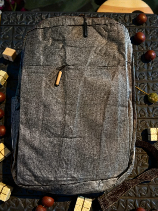 Rucsac urban gri melanj cu compartiment laptop si port USB extern pentru incarcare [2]