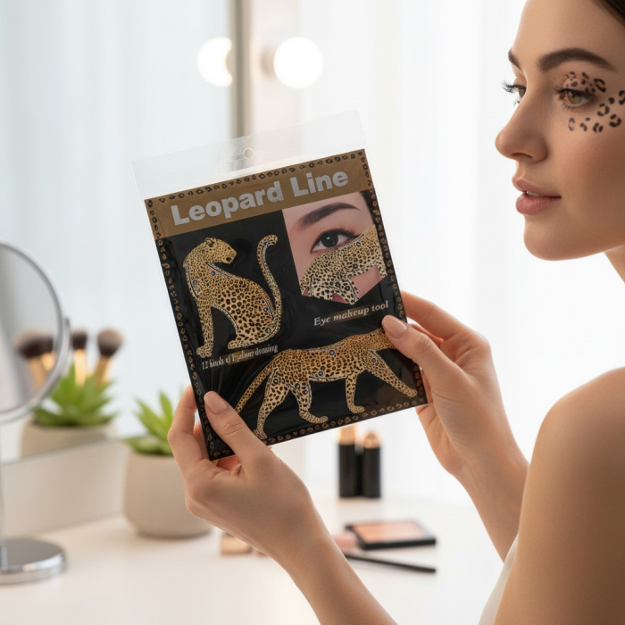 Șablon cosmetic Leopard Line pentru aplicarea precisă a tușului de ochi și conturarea sprâncenelor. [2]