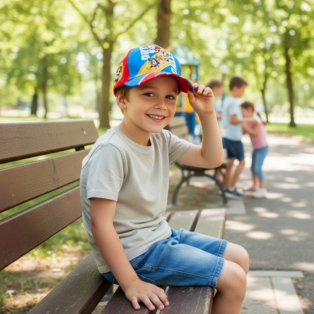 Șapcă multicoloră pentru băieți cu personajele Paw Patrol, design Duty Calls, ideală pentru protecție solară. [2]