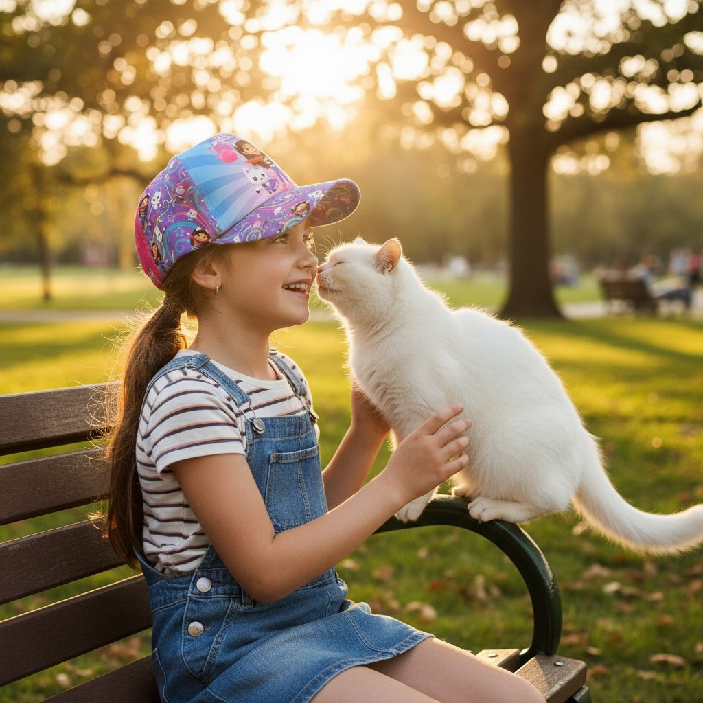 Șapcă multicoloră pentru fetițe cu personajele Gabby's Dollhouse, design Team. [2]