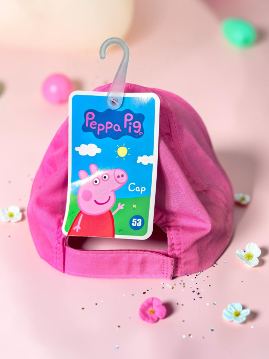 Șapcă roz pentru fetițe cu personajul Peppa Pig, mărimea 53 cm, ideală pentru protecție solară. [4]