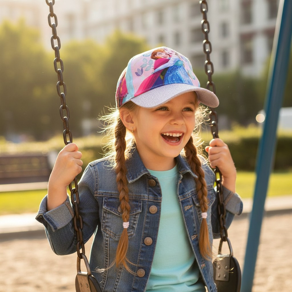 Șapcă multicoloră tip baseball pentru fete cu personajele Frozen, mărimea 54 cm, colecția So Fun. [2]