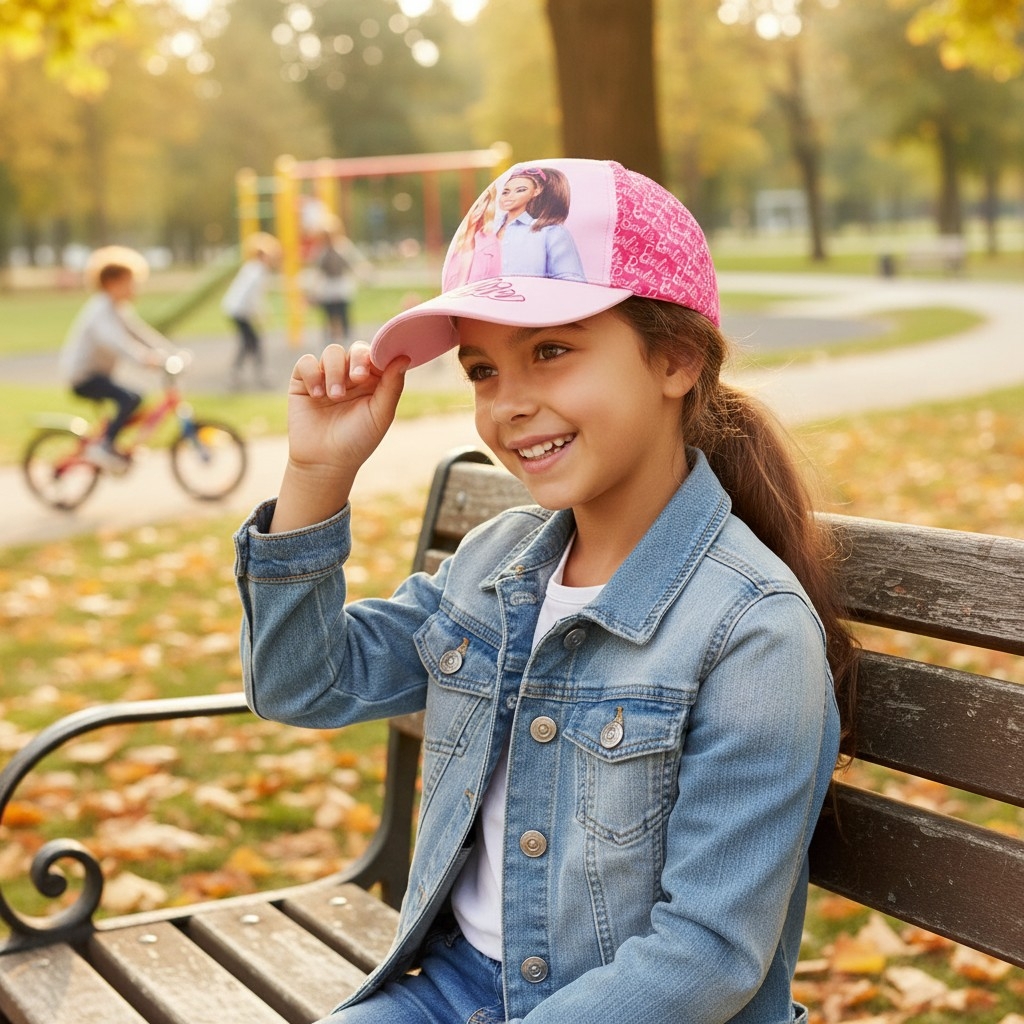 Șapcă multicoloră tip baseball pentru fete cu logo-ul Barbie, mărimea 54, colecția So Fun. [2]