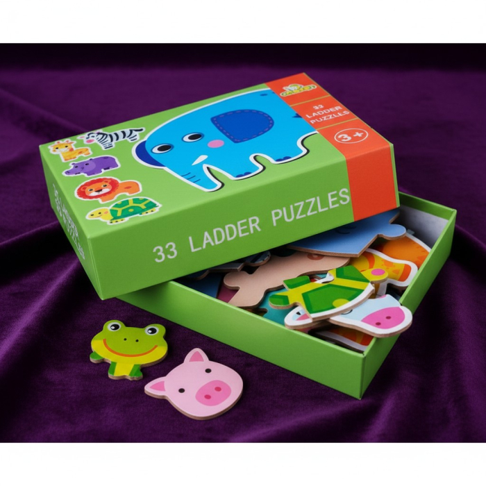 Set 6 puzzle-uri progresive din carton gros de 3mm cu mașini colorate, piese mari pentru copii. [2]