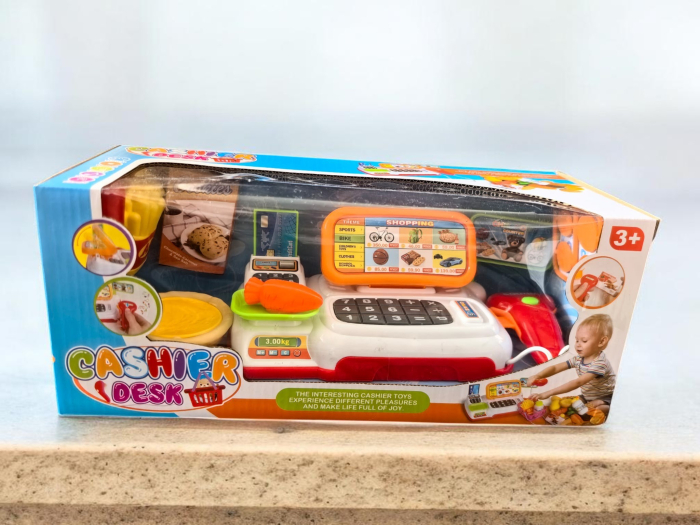 Casa de marcat jucarie pentru copii cu scanner si cos cumparaturi accesorii [3]