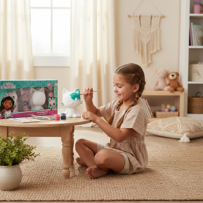 Set de pictură Gabby’s Dollhouse cu 2 figurine din ipsos, pensulă și culori incluse. [2]