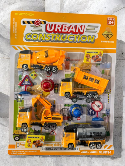 Set de jucarii Urban Construction cu buldozer macara si vehicule de santier. [3]