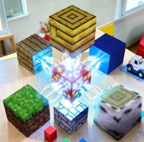 Construcție realizată din setul Magnetism World, cuburi 3D magnetice cu design pixelat. [3]
