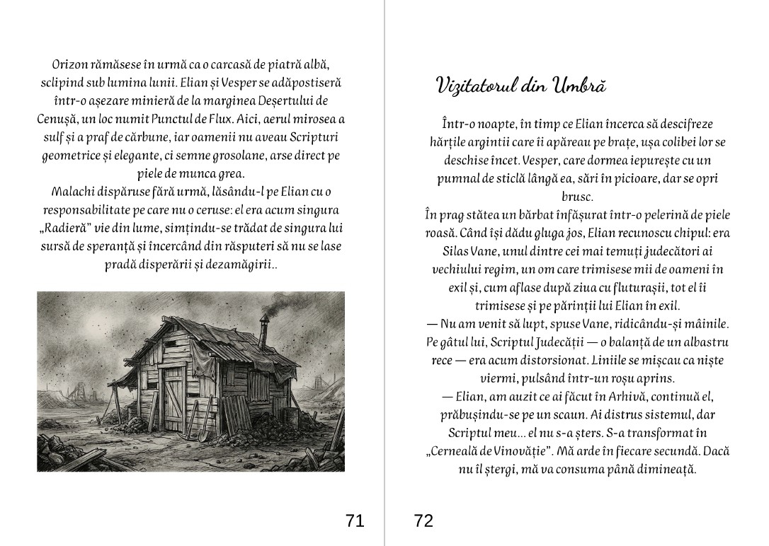 Coperta romanului fantasy Tabula Rasa Fauritorul de Cicatrici ilustrand chipul intunecat al unui tanar cu buze acoperite de cerneala magica [4]