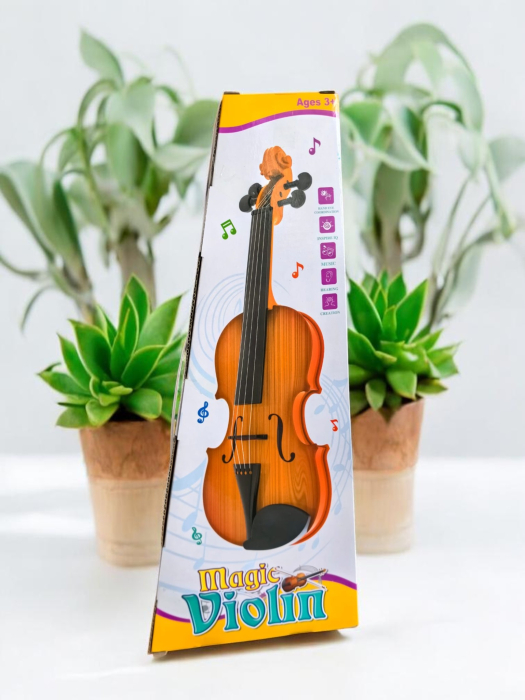 Vioară electrică de jucărie pentru copii cu arcuș și melodii clasice incluse. [3]