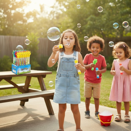 Jocuri și Jucării pentru Exterior - Baghetă colorată cu cap de iepuraș pentru baloane de săpun (26 cm).