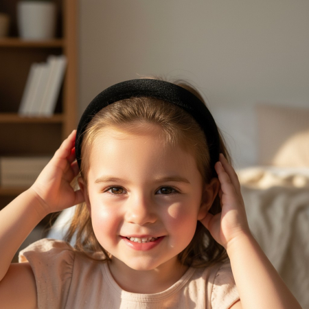 Coronițe pentru Păr - Coroniță de păr din catifea neagră mată, grosime medie, design elegant și minimalist.