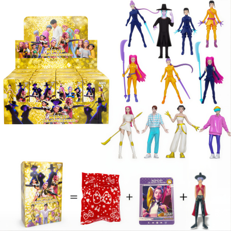 Figurine Mistery K-Pop - Figurina surpriza K-Pop Demon Hunters cu accesorii si card de colectie.