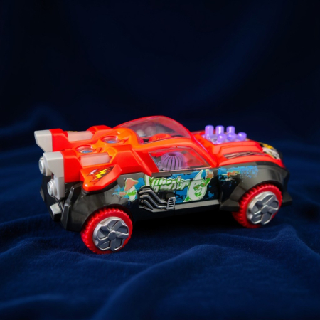 Mașinuțe - Masina Muscle Car Gear 595 transparenta cu angrenaje mobile si lumini LED.