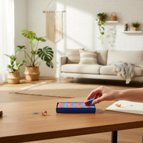 Radiere și Gume de Șters - Guma de sters clasica bicolora rosu cu albastru ridicata de pe birou