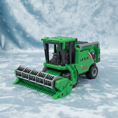 Mașinuțe Monster Truck - Jucărie combină agricolă verde LE FAN model 78 pentru copii.