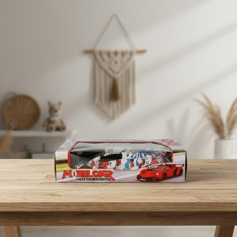 Mașinuțe cu Telecomandă - Mașină cu telecomandă Model Car R/C la scara 1:18, design multicolor stil graffiti, alături de telecomandă wireless.
