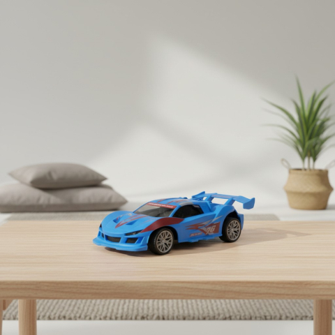 Mașinuțe cu Telecomandă - Mașină sport Racing cu telecomandă la scara 1:20, cu efecte luminoase, disponibilă în variantele roșu și albastru.