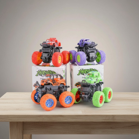 Mașinuțe Monster Truck - Mașinuță acrobatică Stunt Car Monster Truck, propulsie prin inerție și rotații la 360 de grade, ambalată individual.