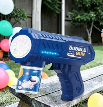 Pistol Automat pentru Baloane de Săpun cu Lumini LED