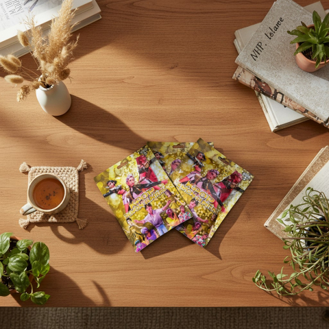 Figurine Mistery K-Pop - Punguță surpriză (blind bag) K-POP Demon Hunters cu figurină colecționabilă mixtă, design modern și colorat.