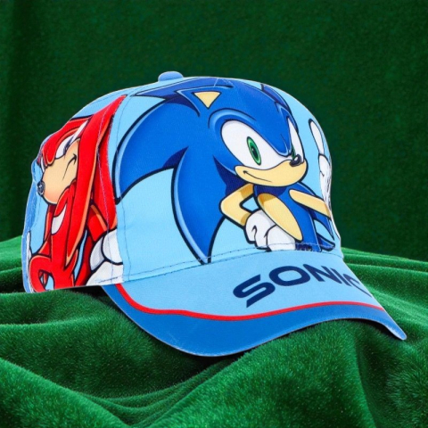 Pălăriuțe și Șăpcuțe - Șapcă multicoloră tip baseball pentru băieți cu imprimeu Sonic the Hedgehog, mărimea 53 cm.
