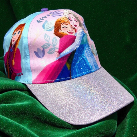 Pălăriuțe și Șăpcuțe - Șapcă multicoloră tip baseball pentru fete cu personajele Frozen, mărimea 54 cm, colecția So Fun.
