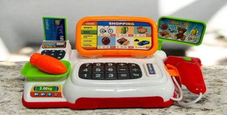 Seturi de Jucării - Casa de marcat jucarie pentru copii cu scanner si cos cumparaturi accesorii