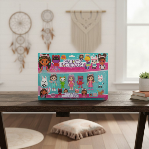 Seturi de Jucării - Set 8 figurine colorate Gabby's Dollhouse in ambalaj de 40x26 cm