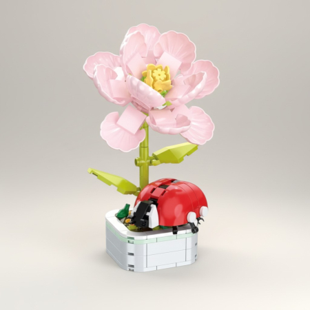 Flori și plante - Aranjament floral din blocuri de constructie colorate tip lego pentru decoratiuni.