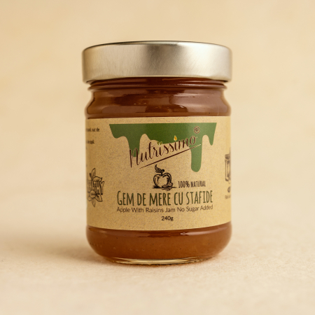 INDULCITORI NATURALI / MIERE - Gem de mere cu stafide fara zahar 240g