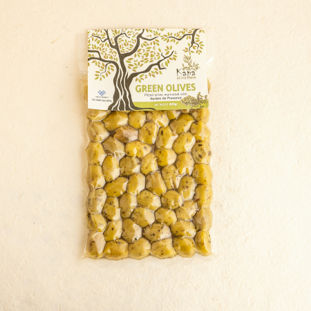 MĂSLINE - Masline verzi fara samburi cu ierburi de Provence - 400g