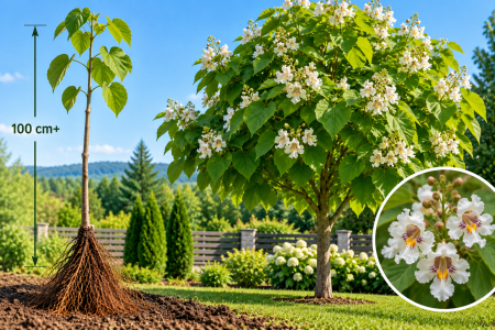 ARBORI ORNAMENTALI & FORESTIERI - Catalpa (Catalpa Bignonioides) 100 cm+ | Rădăcină Liberă