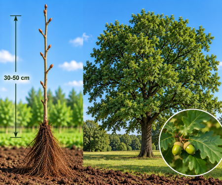 ARBORI ORNAMENTALI & FORESTIERI - Stejar 30-50cm , Quercus robur , radacina libera