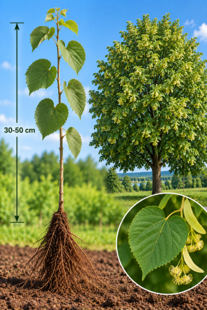 Tei - Tei cu frunza mare pucios - Tilia platyphyllos 30-50 cm , radacina libera