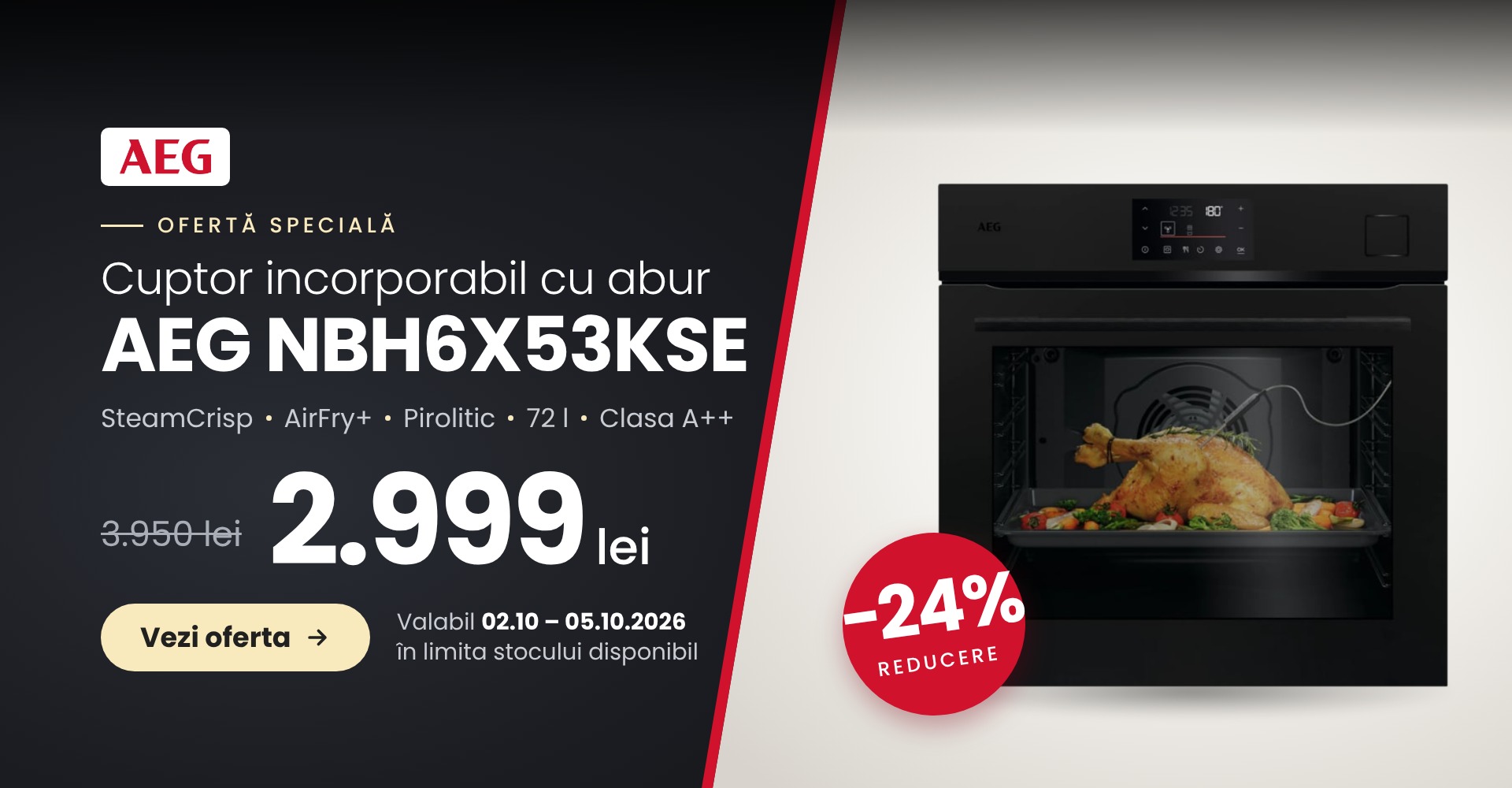 AEG NBH6X53KSE promo 02-05.10.2026