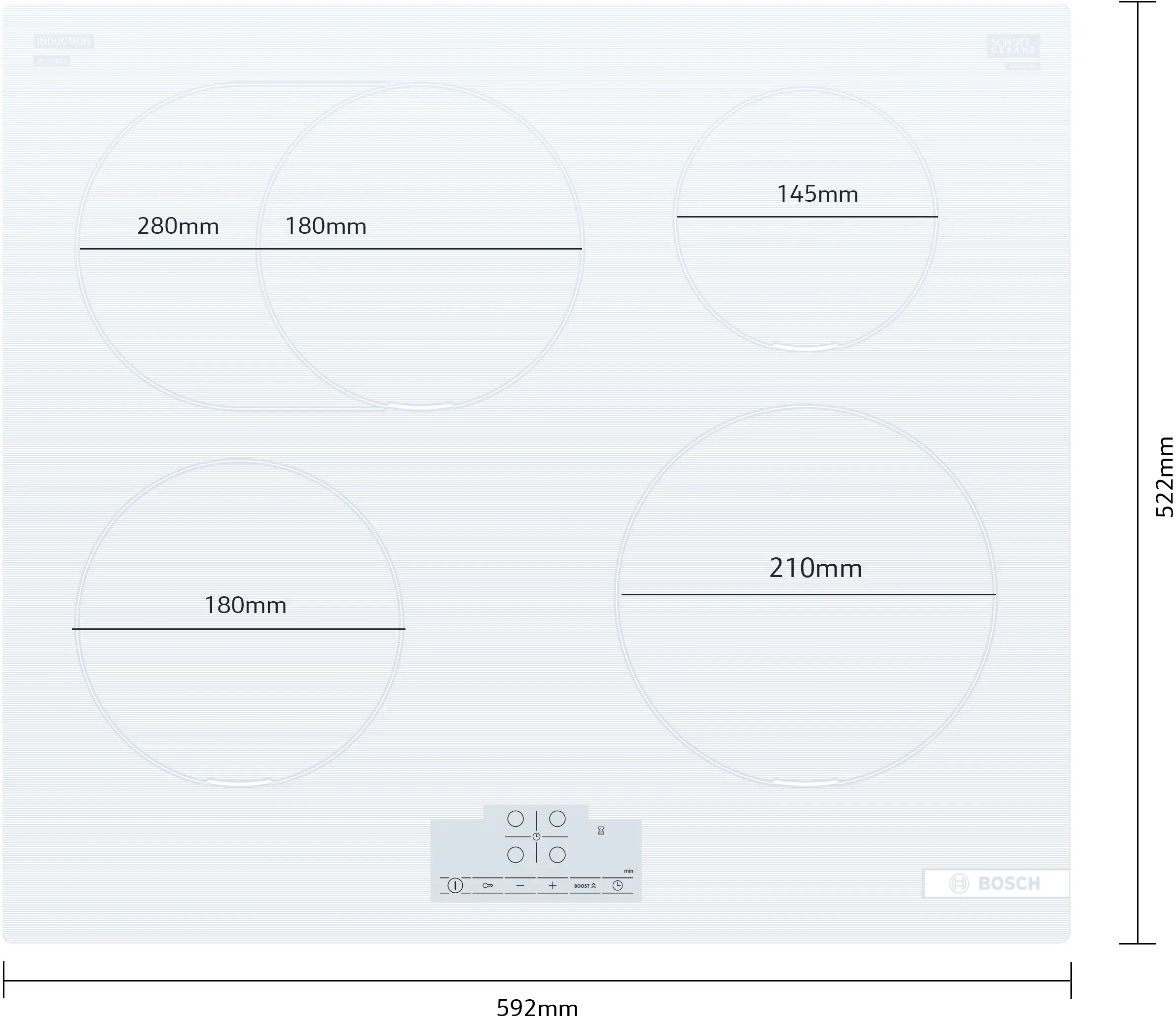 Plită cu inducție Bosch Seria 4, 60 cm, Alb [4]