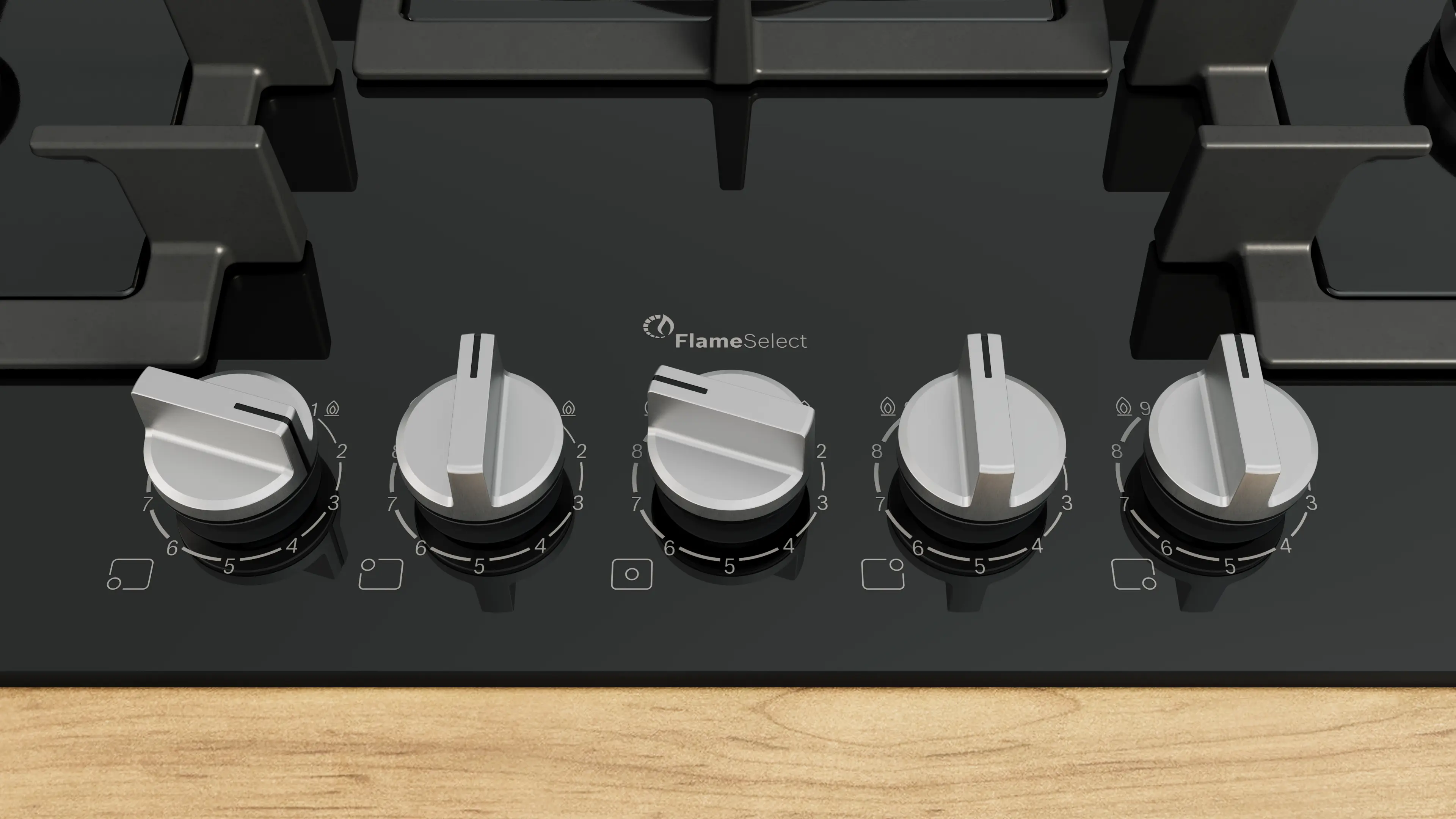 Plita pe gaz Seria 6, 75 cm, Quartz, Negru [2]